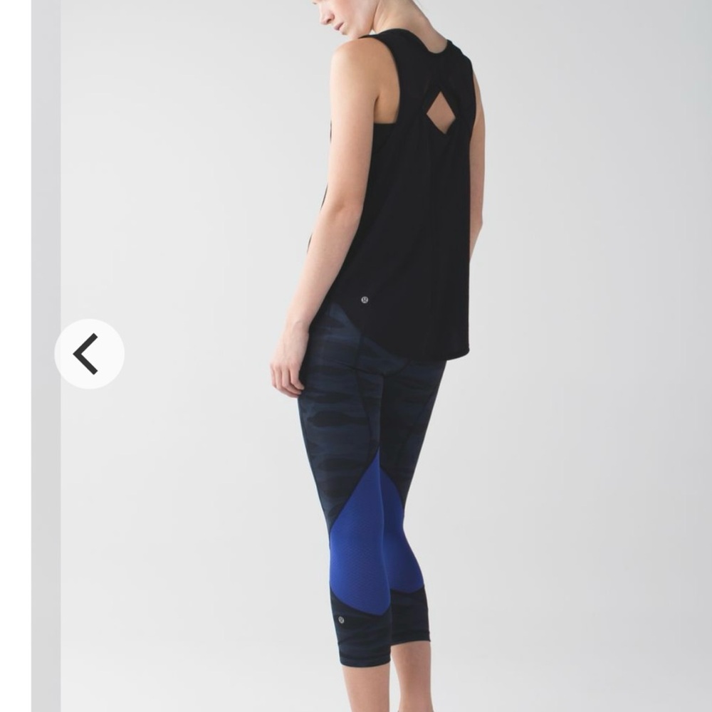 Lululemon Pace Rival Crop 6 Navy Blue Camo